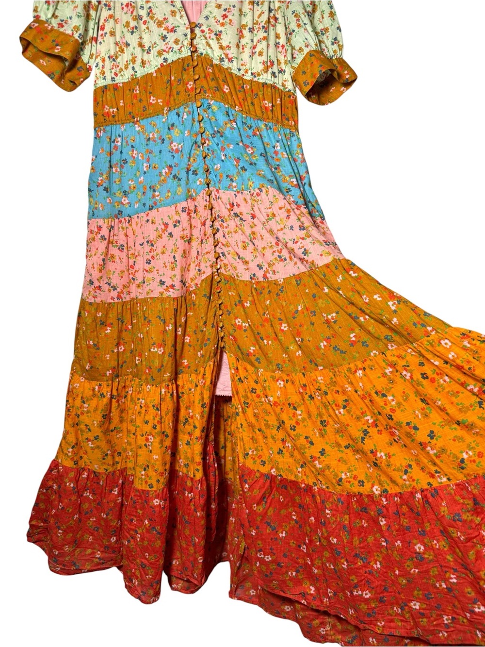 Anthropologie Tiered & True Floral Maxi Dress Size Medium - Picture 7 of 11